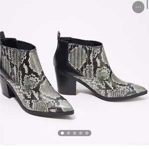 Marc fisher snake skin booties